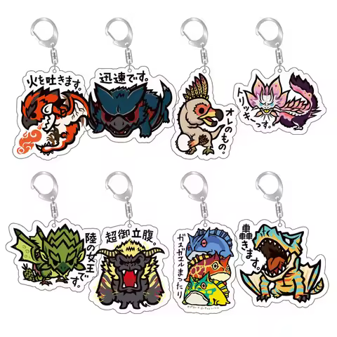 New Monster Hunter Rise World Dragon Acrylic Game Peripheral Keychain