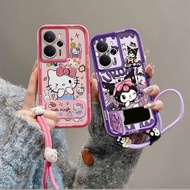 Cartoon Mirror Bracket Phone Case suitable for realme 14 5G, 14T 5G, RMX5078, RMX5070 Cute Anime Sho