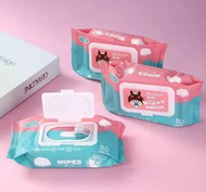 GSC SHOP 5PCS The best Organic Baby Wipes 80 Pcs Per Pack 99% Water Hypoallergenic (Non-Alcohol-wet 