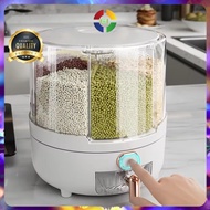 (GI) 360 Rotating Rice Storage Dispenser Container 6 Grids 4.5kg
