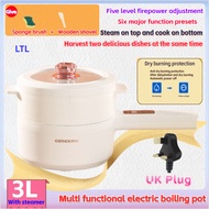 3L Ceramic Mini Non Stick Multi Cooker With Steamer | Multi Function  Rice Cooker Hotpot