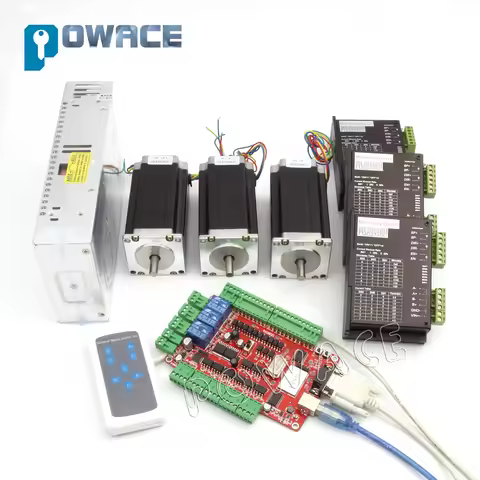 【EU】4 Axis CNC Kit,Nema23 Stepper Motor CNC Controller Kit,USB Controller Card,with FMD2740C Driver,