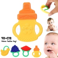 Baby Teether Baby Teether Baby Teether Teething 6-12 Months TO-C12 Toys Mainan 6 Bulan Silicone BPA 