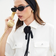 [สินค้าพร้อมจัดส่ง] DREAMY POLKADOT SHIRT&SKIRT WITH ROSE PIN