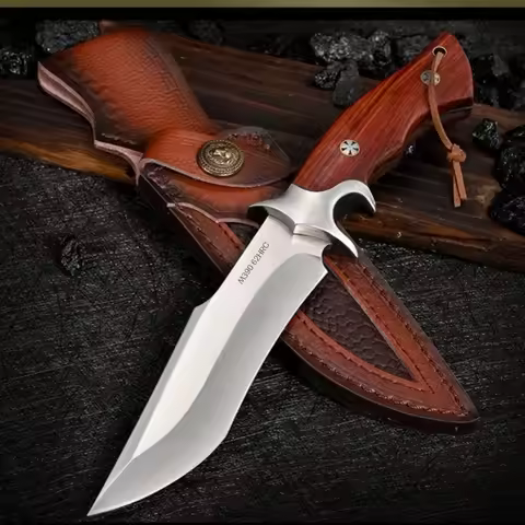 M390 outdoor integrated steel high hardness sharp straight knife fruit knife portable self-defense c