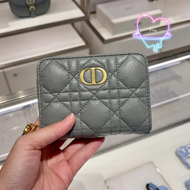 A.L.I.C.E Dior CARO COMPACT ZIPPED WALLET กระเป๋าสตางค์ใบสั้น กระเป๋าสตางค์