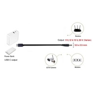 SHFRSTR OOTDTY USB Type C to DC Power Cable 5.5x2.5mm CCTV Router Charger 97cm - PA12M