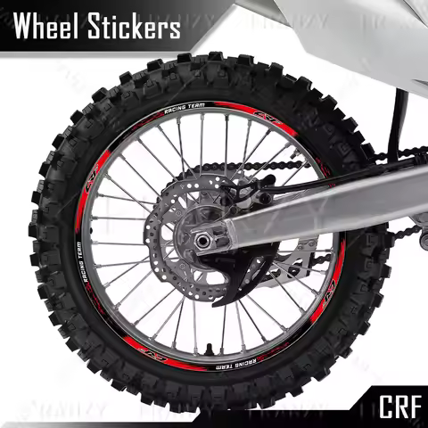 CRF Motorcycle Wheel Sticker Rim Decal Reflective Hub Stripe Tape For Honda CRF 450 crf 250 l 300L 4