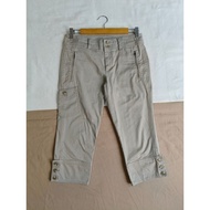 uniqlo Size 61 cm 5-Inch Pants Brown Cotton Fabric Waist 24 Hips 34 To 35 Length 26 Inches