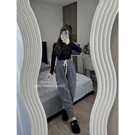 Q27 Tweet Loose Bum Straight-Leg Evening Pants, Wide-Legged Pants, Photo-Standard Warm Thick Materia
