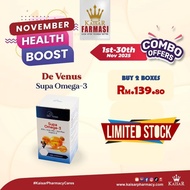 DE VENUS SUPA OMEGA-3 FISH OIL PLUS VITAMIN E 30IU 30'S SOFTGELS