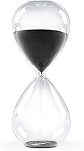 Sand Timer, 60 Minute Hourglass, Black Sand, Glass Decorative Hourglass, 1 Hour - Large Hourglass fo