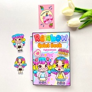 Ngôi nhà cầu vồng trong thế giới Avatar world Búp bê giấy Tocaboca học liệu bóc dán quiet book
