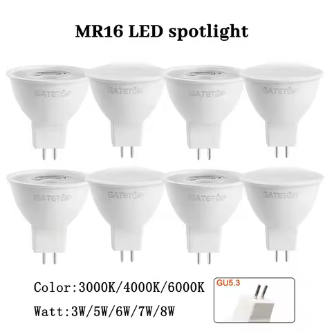 10PCS MR16 GU5.3 LED Spotlight Bulb Lampada AC 110V 220V 12V Illas Spot Light Replace The 50W Haloge