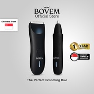 BOVEM Essentials Package: Waterproof Below-The-Waist Trimmer Nose Hair Body and Groin Grooming Men Shaver