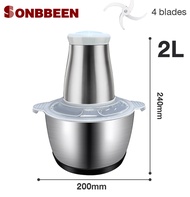 เครื่องปั่น Sonbbeen  เครื่องบด โถปั่น เครื่องบดเนื้อ 450W มัลติฟังก์ชั่น อัตโนมัติ เร็ว เสียงเบา เครื่องทำอาหารที่บ้าน เครื่องบด เครื่องบดอาหาร เครื่องบดสับเนื้อ โถปั่นพริก