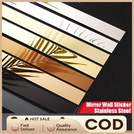3M Stainless Steel Mirror Wall Sticker Decorative Lines Background Wall Ceiling Edge Strip Sticker