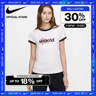 Nike Kaos Wanita Sportswear Ringer - White [HQ3319-100]