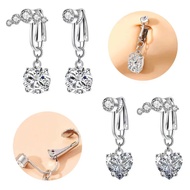 Clip-on navel earrings without piercing fake clip, piercing earing belly clip stainless steel