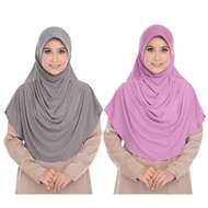 Habibi Noura Tudung Fateema Combo (Grey + Lilac)