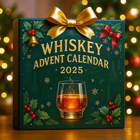 Christmas Advent Calendar 24pc Whiskey Beer Bottle Christmas Decoration Festive Countdown Calendar H