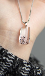 巴西超七毒液 老礦藍 紫紅色云母海膽花 銀項鏈 稀少罕見