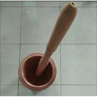 Mortar 10 10.5 11 11.5 inch Long wooden mortar and pestle for North Sumatra Vegetables