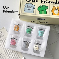 Cute Cartoon Sip Glass Glass Shochu Glass Gift Box Set Birthday Gift Exquisite Drinking White Wine G