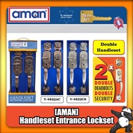 (Aman) V4822 AC / CS Double Deadbolt Security Entrance Lockset - Double Deadbolt Entrance Door Lock Safety