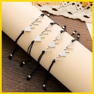 TAK 2/3/4Pieces Best Friend Wax Bracelets Sister Matching Distance Heart Bracelet