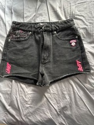 Aape 黑色牛仔短褲 S 碼