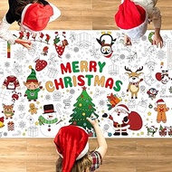 Christmas Coloring Tablecloth for Kids, 71 x 31 Large Inch Xmas Coloring Poster Table Cover, Holiday