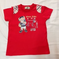 Classic Teddy精典泰迪童裝尺寸120 紅色短袖T恤 二手九成新以上@e2