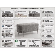 Maison Home Luxury Fabric Bench Stool 3ft Long Stool Chair Living Room Bedroom Bed End Bench Shoe Ch