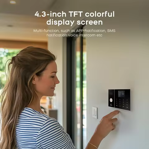 PGST Tuya New 108 4G Wireless Home Security System WiFi GSM Burglar Alarm with Motion Detector Siren