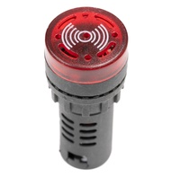 ออด สัญญาณเตือน พร้อมไฟ LED สำหรับตู้คอนโทรล AD16-22SM Buzzer LED Pilot Lamp 22mm AC