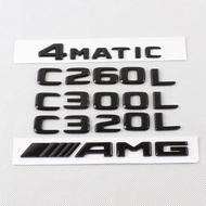 Suitable for Mercedes-Benz Benz Black Car Logo C63S C300L C200L C260L AMG 4MATIC Modified Letter Log