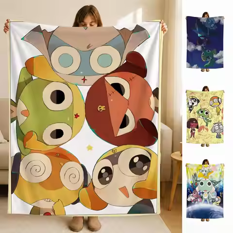 anime K-Keroro G-Gunso Throw Soft Flannel Blanket for Bed Bedroom Sofa Picnic Throw Skin-friendly Br