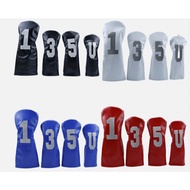 Digital Leather Golf Head Cover Fit Driver Fairway Wood Hybrid 1# 3# 5# UT# Waterproof Golf Club Hea