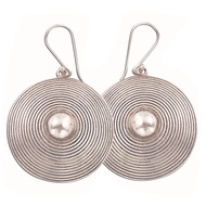 Thai dangel Karen hill tribe earrings 98% Silver ตำหูเงินกระเหรี่ยงวงกลม ของฝากชาวต่างชาติชอบมาก งา