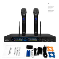 wireless microphone uhf Rechargeable mic dual handheld Metal mikrofon Karaoke mike meters for karaok