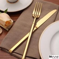 西餐刀叉歐式西餐餐具高檔牛排刀餐具湯勺套裝 304不銹鋼金色鏡面刀叉新款