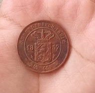 Coin Netherlandsch Indie 2 1/2 Cent Benggol 1 duit tahun 1857 Kondisi sama seperti Fotonya t522