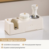 BINCOO Coffee Tamper Set Distributor Portafilter Storage Set with Tamper BaseDispenser Hammer Coffee