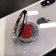 AUOVIEE G Litter เพชรโทรศัพท์ผู้ถือแหวนนิ้วขาโลหะแหวนจับหัวใจรักโทรศัพท์ยืนสำหรับ IPad ซัมซุง iPhone หัวเว่ย XiaoMi