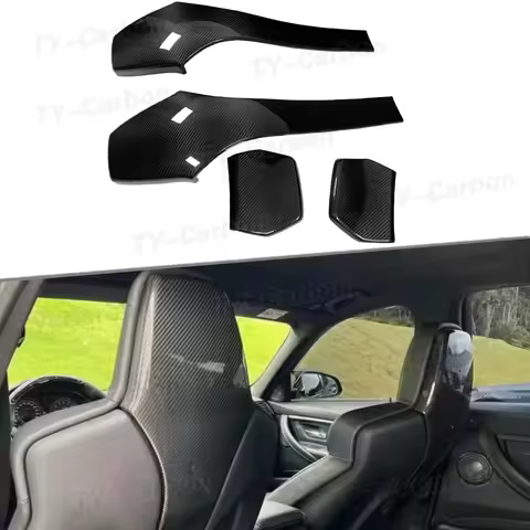 Real Dry Carbon Fiber Car Inner Seat Back Covers Trims for BMW F80 M3 F82 F83 M4 F87 M2 M2C 2015+ Ca