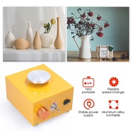 Portable Electric Pottery Machine Kids DIY Clay Tool with Tray for Ceramic Work Mini Pottery Wheel C