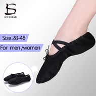 Ballet Dance Shoes Women Large Size 28-48 Canvas Leather Adult/Children Ballet Flats Slippers For Girl Boys Men Gym Dance Shoes