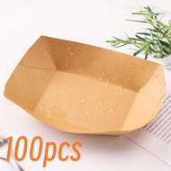 100pcs Kraft paper boat box