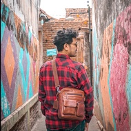 Terlaris Leather Sling Bag I Tas Selempang Kulit Pria Bucini Bally